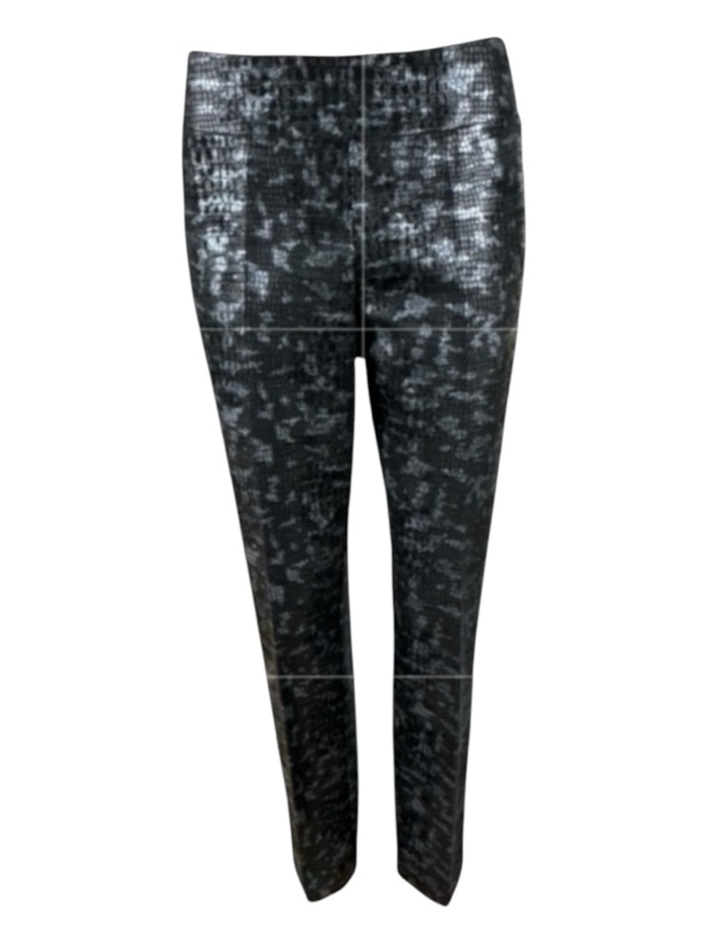LENA GABRIELLE Snake Skin Print Pull On Trousers, Elastic Waist, Size 8.